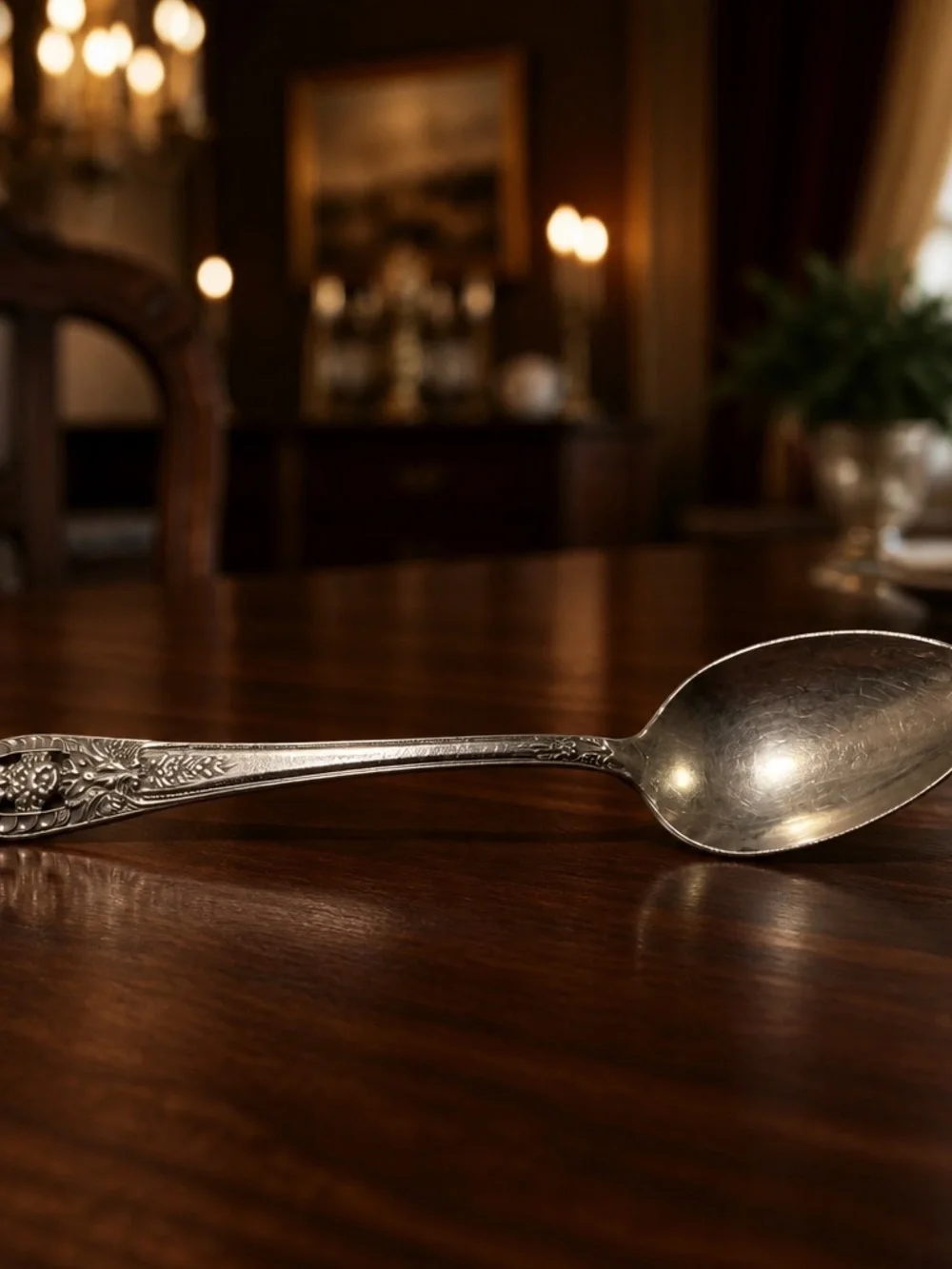 Vintage Floral Sterling Silver-Dessert Spoon Set - Home Dining